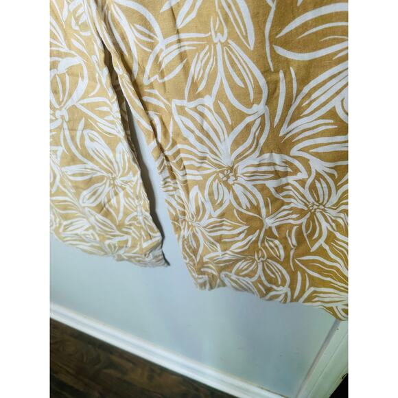 TOCCIN X RTR Brown Tan Floral Printed Wide-Leg Linen Blend Classic Trousers 6 - Picture 9 of 15